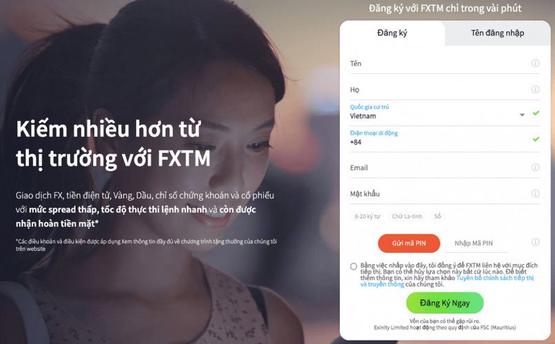 Trang web đăng ký tài khoản ForexTime