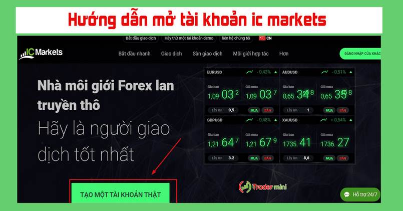 Mở tài khoản giao dịch ICMarkets