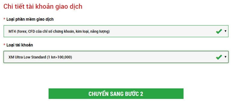 Mở tài khoản giao dịch sàn XM