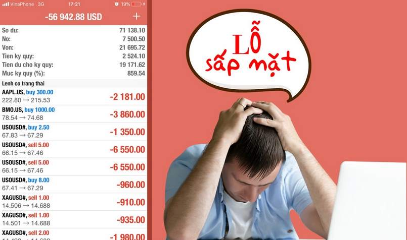 Thua lỗ khi cháy tài khoản Forex