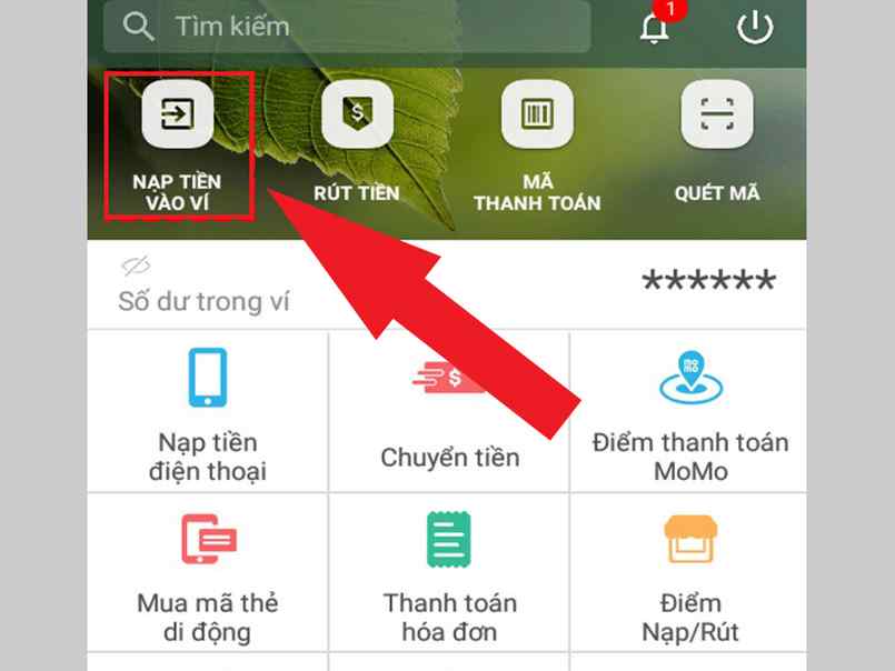 Nạp và rút tiền tại ứng dụng