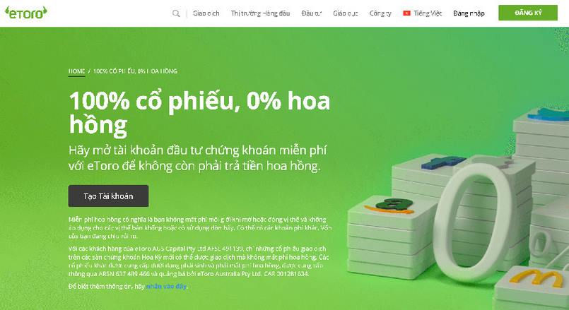 Sàn mua bán cổ phiếu eToro