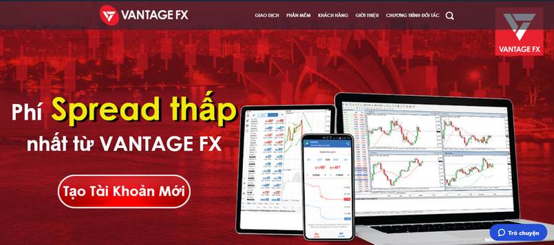 Phí chênh lệch tại Vantage FX khá thấp