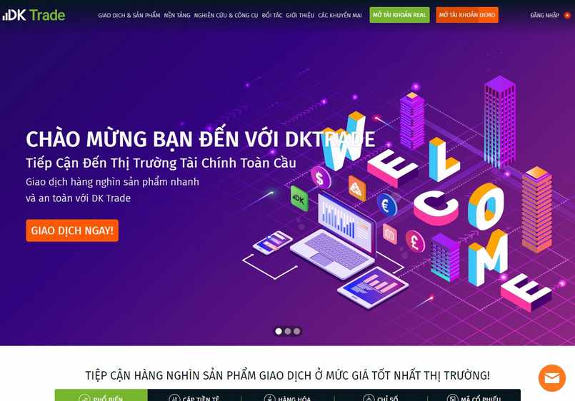 Trang web giao dịch của sàn